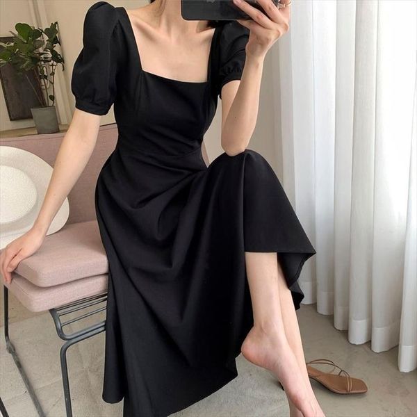 black square collar womens dress knee length vestido de mujer femme robe, Black;gray
black square collar womens dress knee length vestido de mujer femme robe, Black;gray