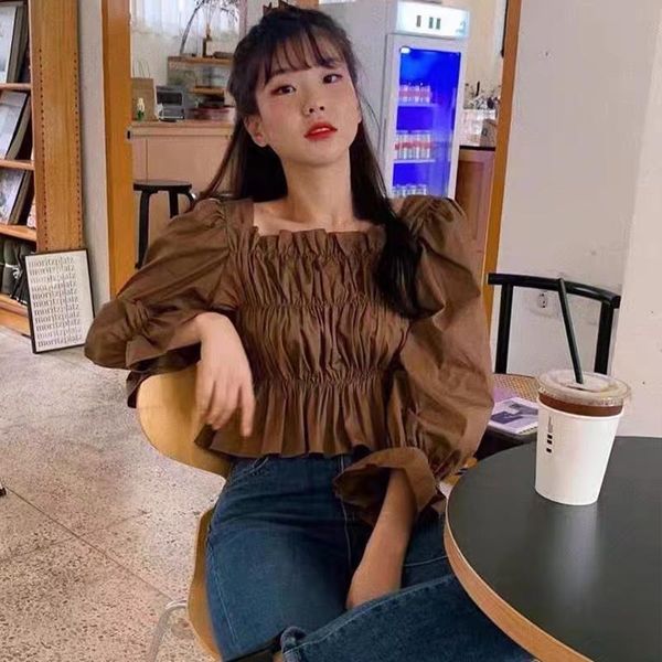women's blouses & shirts hstar spring autumn pullover shirt 2021 fashion all-match short street style trumpet sleeve solid color long, White
women's blouses & shirts hstar spring autumn pullover shirt 2021 fashion all-match short street style trumpet sleeve solid color long, White