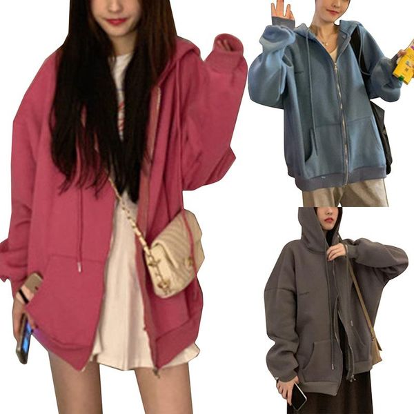 women's hoodies & sweatshirts brown zip up sweatshirt winter jacket clothes oversize women vintage pockets long sleeve pullovers, Black
women's hoodies & sweatshirts brown zip up sweatshirt winter jacket clothes oversize women vintage pockets long sleeve pullovers, Black
