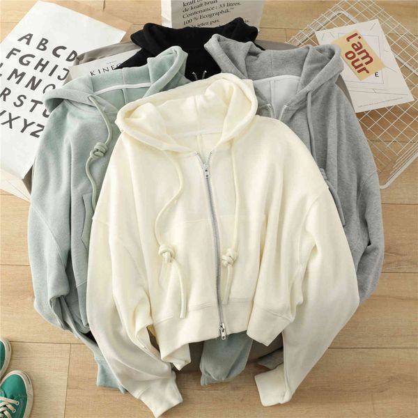 hoodies short bat sleeve high waist sweater female autumn winter korean version loose lazy student long zipper hooded thickened jacket, Black
hoodies short bat sleeve high waist sweater female autumn winter korean version loose lazy student long zipper hooded thickened jacket, Black
