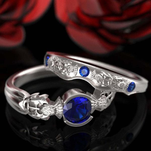 wedding rings fashion scottish thistle flower set for women blue white zircon crystal elegant band ring gift, Slivery;golden
wedding rings fashion scottish thistle flower set for women blue white zircon crystal elegant band ring gift, Slivery;golden