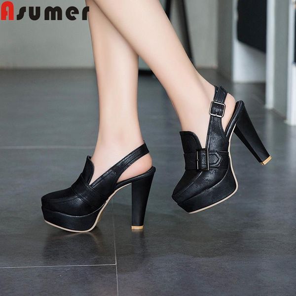 dress shoes asumer 2021 pumps women round toe buckle thick high heels slingback platform prom wedding, Black
dress shoes asumer 2021 pumps women round toe buckle thick high heels slingback platform prom wedding, Black