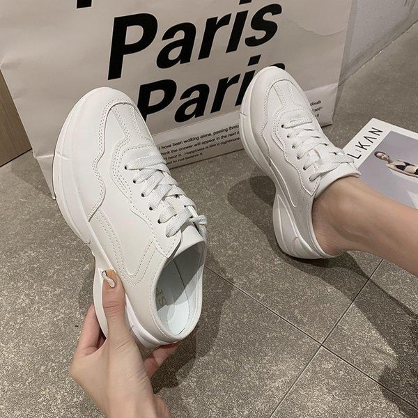 fashion casual sneakers half slippers female 2021 spring comfort thick bottom baotou stree style lazy sports sandles tide, Black 
fashion casual sneakers half slippers female 2021 spring comfort thick bottom baotou stree style lazy sports sandles tide, Black