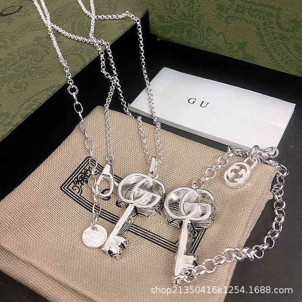2021 new jewelry key necklace bracelet 925 men's and women's same hip hop wind rattan double letter sweater chain fashion, Black
2021 new jewelry key necklace bracelet 925 men's and women's same hip hop wind rattan double letter sweater chain fashion, Black
