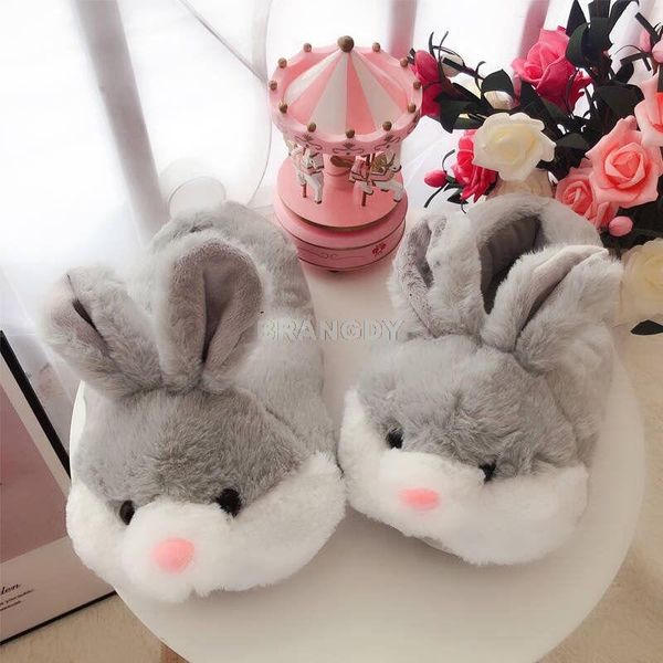 2021 cute pink gray slipper cartoon animal plush slippers female winter warm home woman slipper, Black 
2021 cute pink gray slipper cartoon animal plush slippers female winter warm home woman slipper, Black