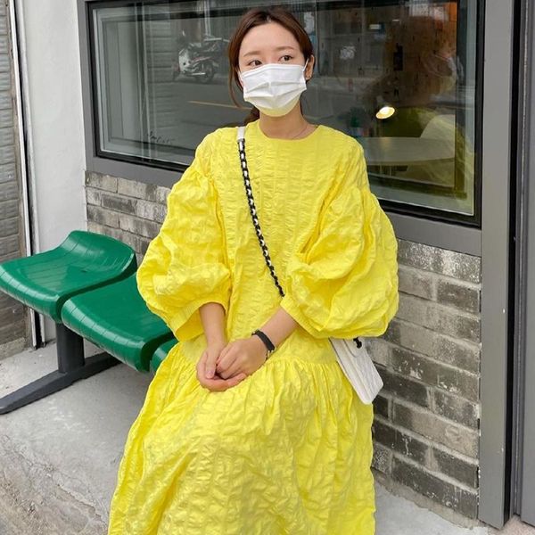 casual dresses superaen solid yellow o neck loose lantern sleeve big swing a-line folds ankle-length summer for women, Black;gray
casual dresses superaen solid yellow o neck loose lantern sleeve big swing a-line folds ankle-length summer for women, Black;gray