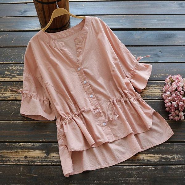 women's blouses & shirts summer women solid color drawstring short sleeve blouse cotton casual v-neck shirt mori girl 2021, White
women's blouses & shirts summer women solid color drawstring short sleeve blouse cotton casual v-neck shirt mori girl 2021, White