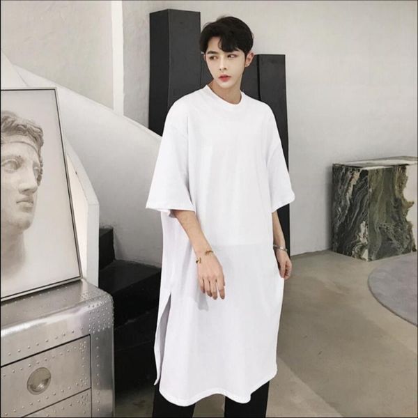 men's t-shirts spring and summer 2021 catwalk models shirts men long slit design wide pure color t-shirt hairstylist dj singer tide, White;black
men's t-shirts spring and summer 2021 catwalk models shirts men long slit design wide pure color t-shirt hairstylist dj singer tide, White;black