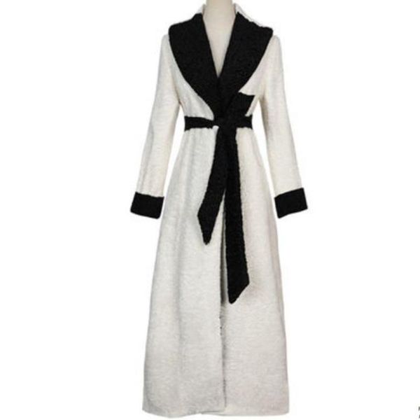 women's wool & blends arrival winter white stitchinh x-long woolen coat women thick belted slim overcoat, Black
women's wool & blends arrival winter white stitchinh x-long woolen coat women thick belted slim overcoat, Black