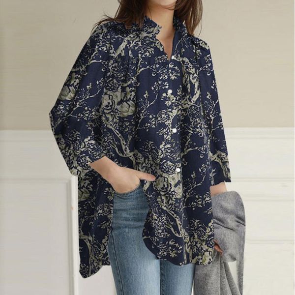 women's blouses & shirts fashion shirt floral printed slit loose long sleeve turn-down button casual ladies femme office autumn, White
women's blouses & shirts fashion shirt floral printed slit loose long sleeve turn-down button casual ladies femme office autumn, White