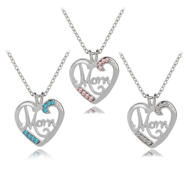 pendant necklaces hollow love heart mother's day gift letter mom zircon necklace woman mother girl wedding blessing jewelry, Silver
pendant necklaces hollow love heart mother's day gift letter mom zircon necklace woman mother girl wedding blessing jewelry, Silver