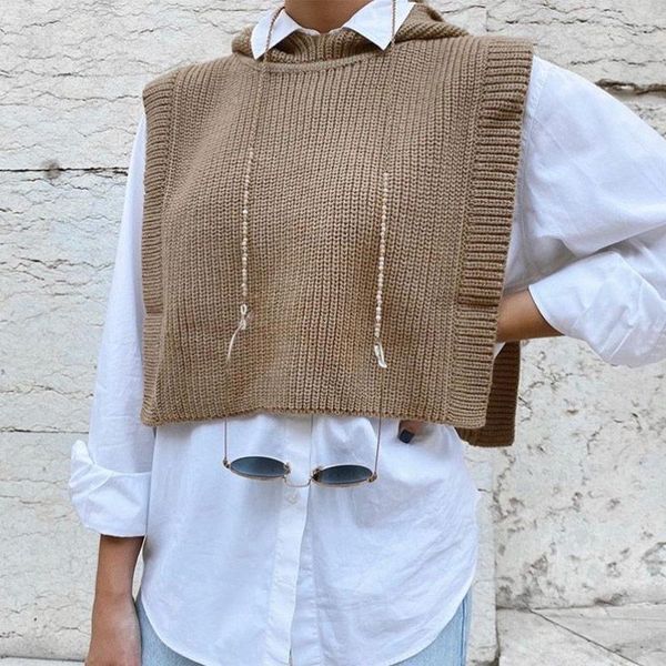 women's vests knitted hooded side split short vest sleeveless solid female sweaters autumn warm simple streetwear casual ladies, Black;white
women's vests knitted hooded side split short vest sleeveless solid female sweaters autumn warm simple streetwear casual ladies, Black;white