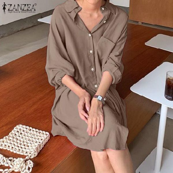 casual dresses 2021 zanzea elegant solid shirt dress women spring sundress female robe plus size long sleeve button lapel short vestido7, Black;gray
casual dresses 2021 zanzea elegant solid shirt dress women spring sundress female robe plus size long sleeve button lapel short vestido7, Black;gray