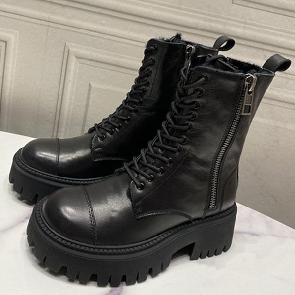 boots solid short snow lace up zipper women shoes genuine leather female thick bottom cashmere ladies, Black
boots solid short snow lace up zipper women shoes genuine leather female thick bottom cashmere ladies, Black