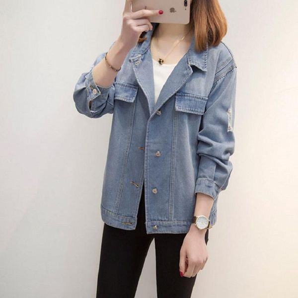 women's jackets xl-5xl plus size casual women jeans jacket 2021 autumn fashion hole denim female coats loose long sleeve outerwears, Black;brown
women's jackets xl-5xl plus size casual women jeans jacket 2021 autumn fashion hole denim female coats loose long sleeve outerwears, Black;brown