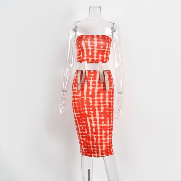 print two piece sets women strapless tank and a-line skirts matching outfits tracksuits knitting clothes, White
print two piece sets women strapless tank and a-line skirts matching outfits tracksuits knitting clothes, White