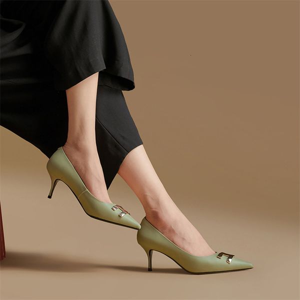 leather dress shoes myotine natural genuine women's shoes pointed toe pumps high metal decorations thin heels ladies'office wtz6, Black
leather dress shoes myotine natural genuine women's shoes pointed toe pumps high metal decorations thin heels ladies'office wtz6, Black