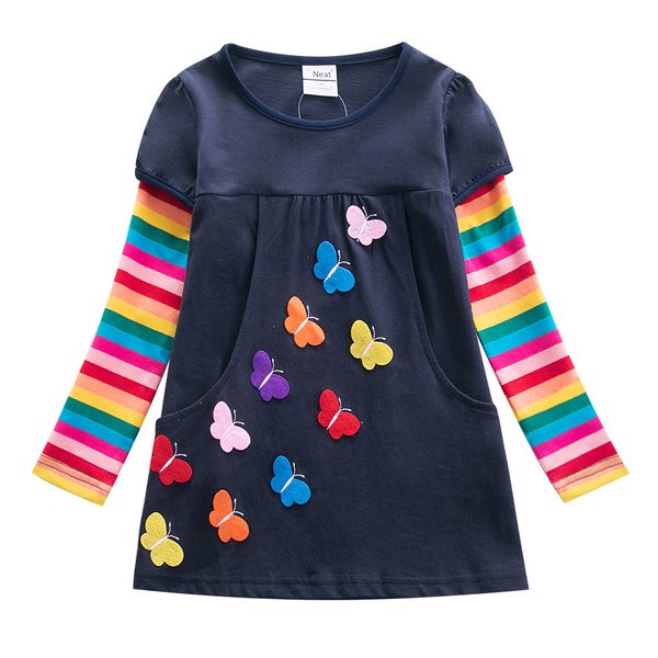 toddler girls long sleeve butterfly embroidered dress girls two pockets rainbow striped sleeve cotton kids dress 2-6years, Red;yellow
toddler girls long sleeve butterfly embroidered dress girls two pockets rainbow striped sleeve cotton kids dress 2-6years, Red;yellow
