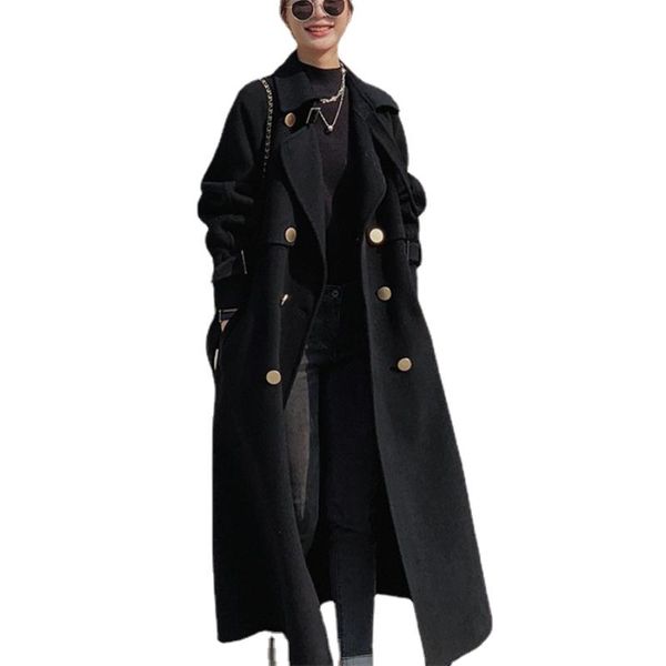 women's wool & blends plus size hepburn style cotton woolen coat mid-length loose and thin winter woman parkas korean solid, Black
women's wool & blends plus size hepburn style cotton woolen coat mid-length loose and thin winter woman parkas korean solid, Black