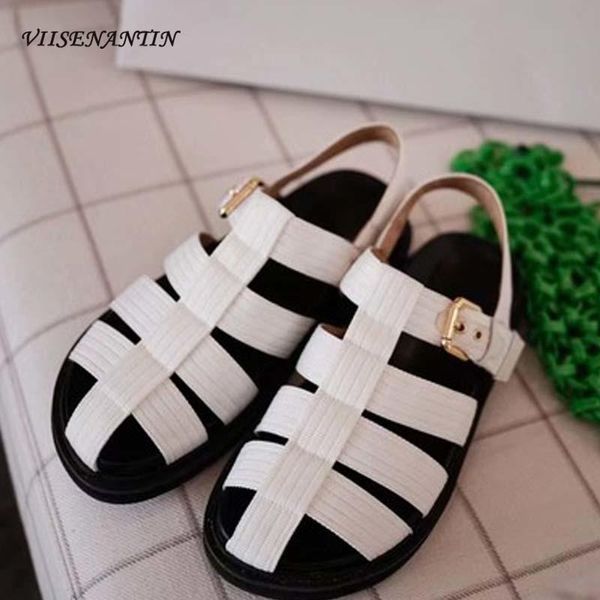sandals leather canvas toe cap low-heeled summer women's fashion word metal buckle flat-bottomed retro roman shoes, Black
sandals leather canvas toe cap low-heeled summer women's fashion word metal buckle flat-bottomed retro roman shoes, Black