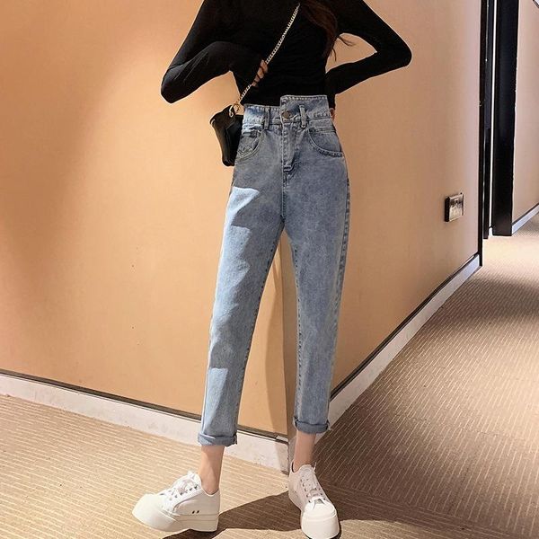 women's jeans women spring summer high waist stretch harem pants irregular slim fit straight ankle-length denim, Blue
women's jeans women spring summer high waist stretch harem pants irregular slim fit straight ankle-length denim, Blue