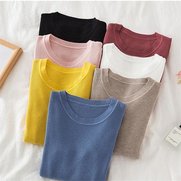 women's sweaters autumn winter solid basic sweater knitted pullover women long sleeve o-neck slim fit pull femme fashion jumper, White;black
women's sweaters autumn winter solid basic sweater knitted pullover women long sleeve o-neck slim fit pull femme fashion jumper, White;black