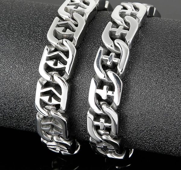 15mm 8.5'' silver casting link chain bracelet 83g stainless steel bangle jewelry for mens women boys gifts, Black
15mm 8.5'' silver casting link chain bracelet 83g stainless steel bangle jewelry for mens women boys gifts, Black