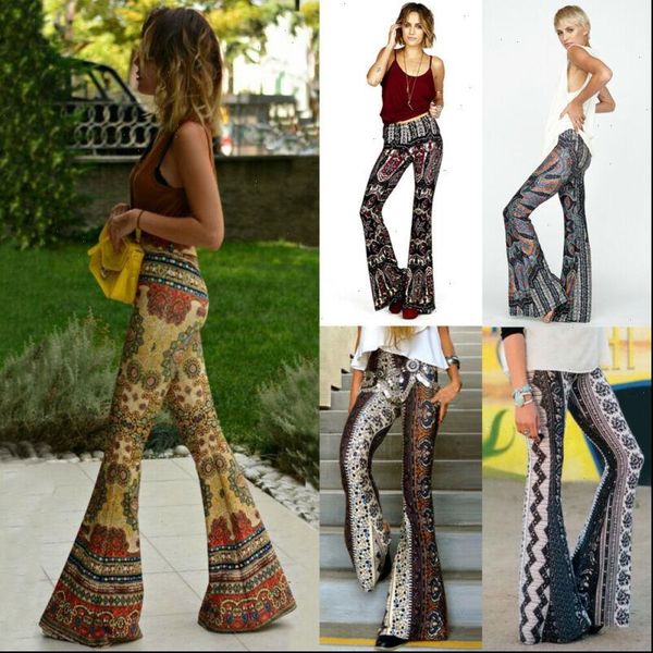 women boho hippie high waist loose wide leg flared bell bottom flroal long pants drop shipping, Black;white
women boho hippie high waist loose wide leg flared bell bottom flroal long pants drop shipping, Black;white