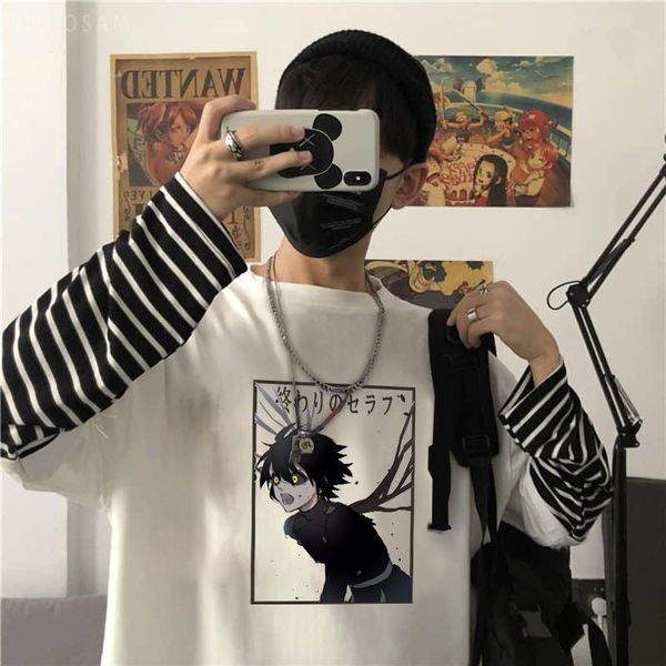 men's t-shirts hyakuya yuuichirou seraph of the end japan anime printed t-shirt men funny cartoon fashion summer casual women's, White;black
men's t-shirts hyakuya yuuichirou seraph of the end japan anime printed t-shirt men funny cartoon fashion summer casual women's, White;black
