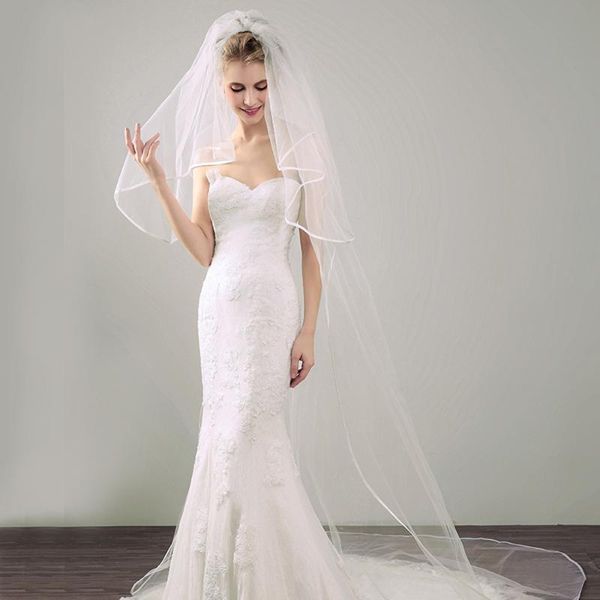 bridal veils elegant 2021 two layers 115'' length veil tulle with comb ribbon edge cathedral wedding long train dress, Black
bridal veils elegant 2021 two layers 115'' length veil tulle with comb ribbon edge cathedral wedding long train dress, Black
