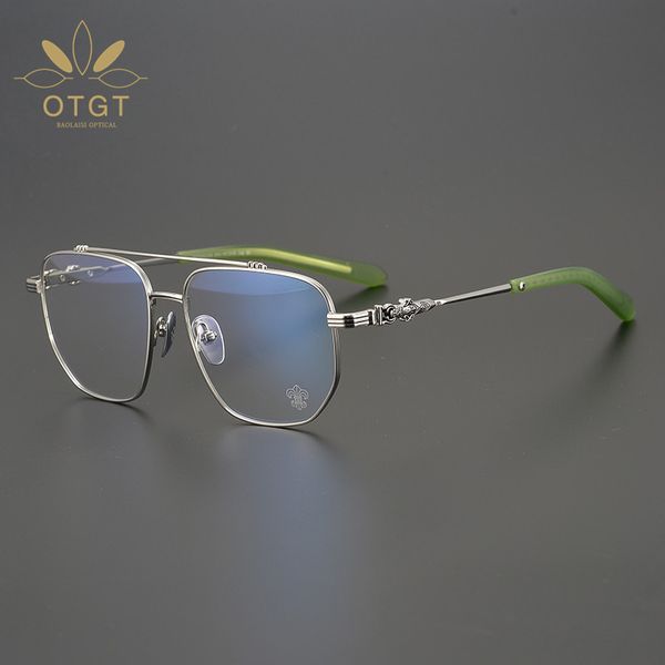 design sunglasses pilot pure titanium fashion men and women myopia frame can equipped with lenses, White;black
design sunglasses pilot pure titanium fashion men and women myopia frame can equipped with lenses, White;black
