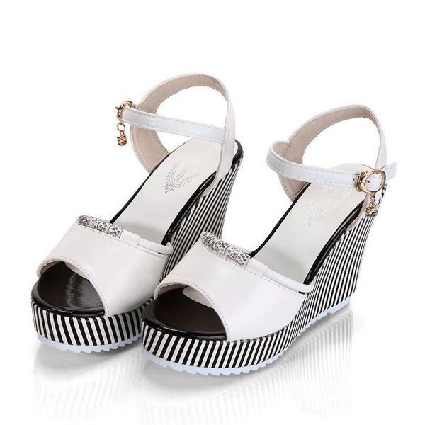 sandals 2021 summer style women super high heels women's wedge shoes buckle diamond stripes fish mouth platform rome, Black
sandals 2021 summer style women super high heels women's wedge shoes buckle diamond stripes fish mouth platform rome, Black