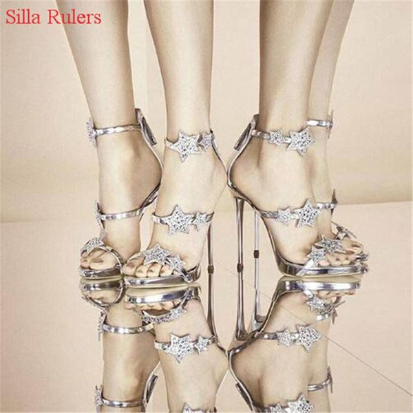 dress shoes crystal stars rhinestone high heels sandals catwolk gladiator platform women summer woman pumps sandalias, Black
dress shoes crystal stars rhinestone high heels sandals catwolk gladiator platform women summer woman pumps sandalias, Black