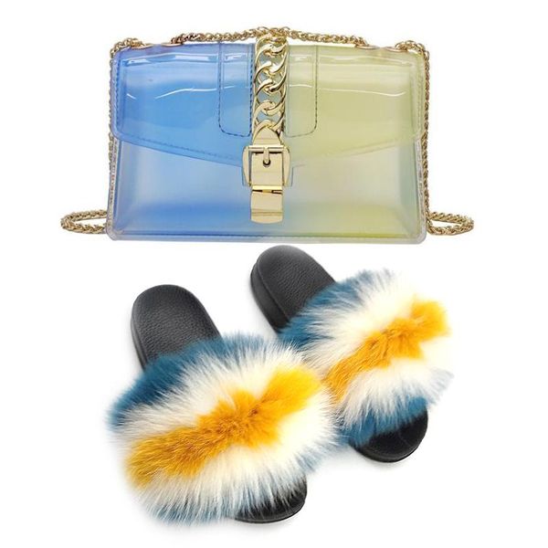 women's cute fluffy fur slippers colorful jelly bags female fur shoe purse set summer ladies fashion colorful flat sandals, Black
women's cute fluffy fur slippers colorful jelly bags female fur shoe purse set summer ladies fashion colorful flat sandals, Black