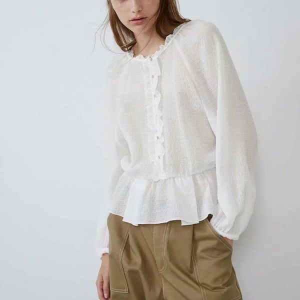 women's blouses & shirts women long-sleeved white black shirt bubble check summer lotus leaf collar single button chic soild sweet woma
women's blouses & shirts women long-sleeved white black shirt bubble check summer lotus leaf collar single button chic soild sweet woma
