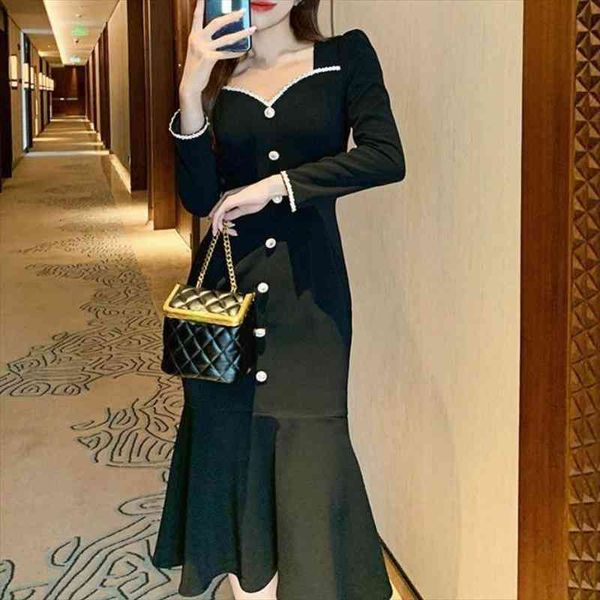korea fashion black elegant office women dress autumn vintage midi casual long sleeve evening party button, Black;gray
korea fashion black elegant office women dress autumn vintage midi casual long sleeve evening party button, Black;gray