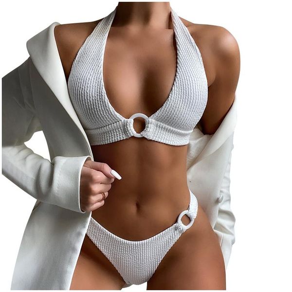 women's swimwear women 2021 split personality irregular circle bikini set two-piece swimsuit, White;black
women's swimwear women 2021 split personality irregular circle bikini set two-piece swimsuit, White;black