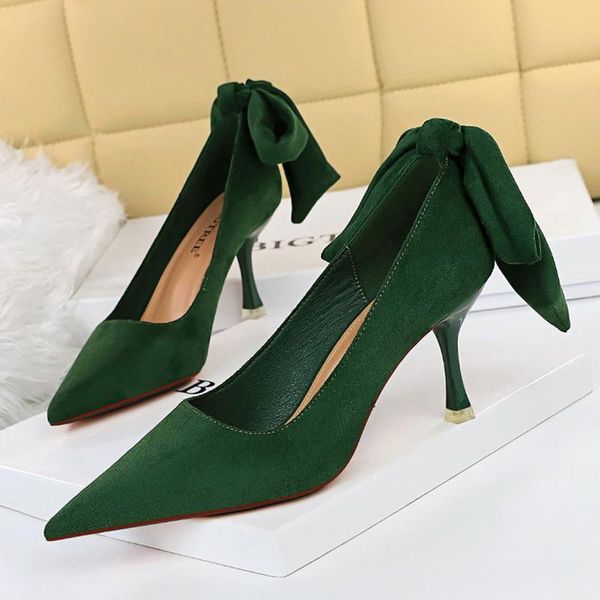 dress shoes 2021 designe women 7.5cm thin high heels suede pumps butterfly knot flock green pink female scarpins valentine party, Black
dress shoes 2021 designe women 7.5cm thin high heels suede pumps butterfly knot flock green pink female scarpins valentine party, Black