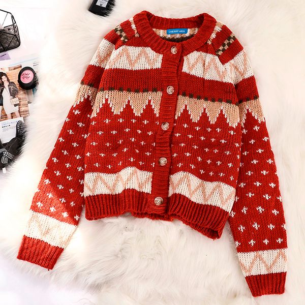 2021 new vintage warm christmas women's ins autumn winter knitted sweater cardigan coat female korean casual pull femme hiver gqfs, White;black
2021 new vintage warm christmas women's ins autumn winter knitted sweater cardigan coat female korean casual pull femme hiver gqfs, White;black