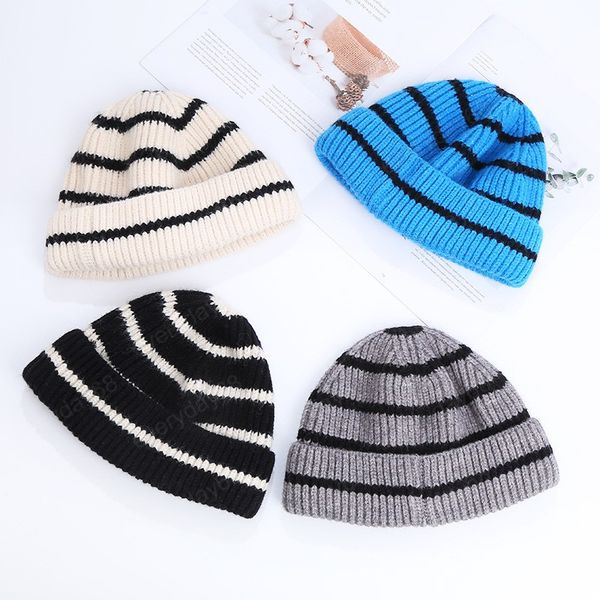 fashion men women winter hat stripe knitted melon cap man brimless beanie casual warm stretch skullcap bonnet, Blue;gray
fashion men women winter hat stripe knitted melon cap man brimless beanie casual warm stretch skullcap bonnet, Blue;gray