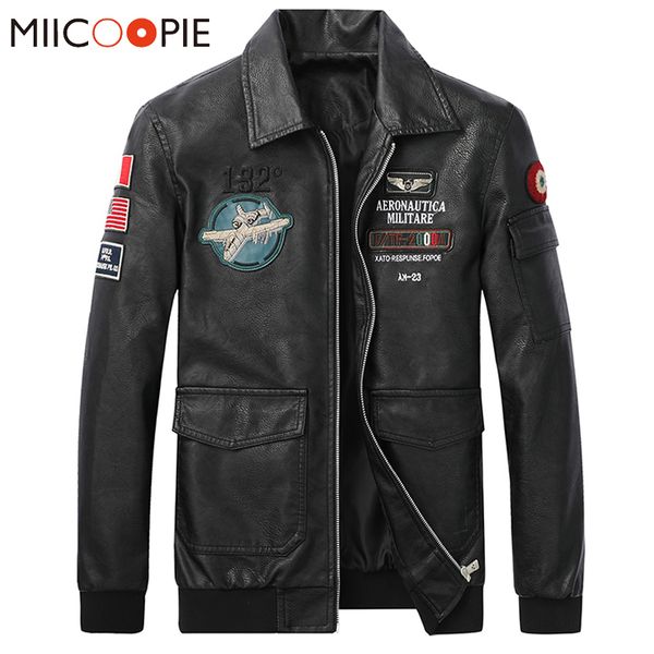 high grade motorcycle bicycle leather pu embroidered retro leather et, men's windbreaker., Black
high grade motorcycle bicycle leather pu embroidered retro leather et, men's windbreaker., Black
