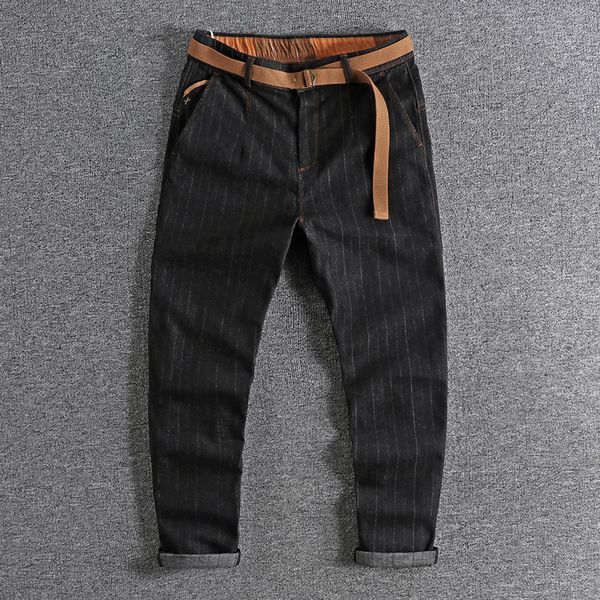 2021 new arrival striped jeans men's all-around slim fit small feet thick elastic black casual pants trouser 0779 5yq8, White;black
2021 new arrival striped jeans men's all-around slim fit small feet thick elastic black casual pants trouser 0779 5yq8, White;black