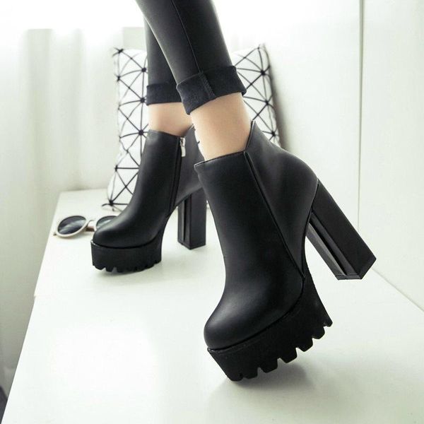 boots drop high heels shoes woman female round toe thick heel platform women ankle, Black
boots drop high heels shoes woman female round toe thick heel platform women ankle, Black