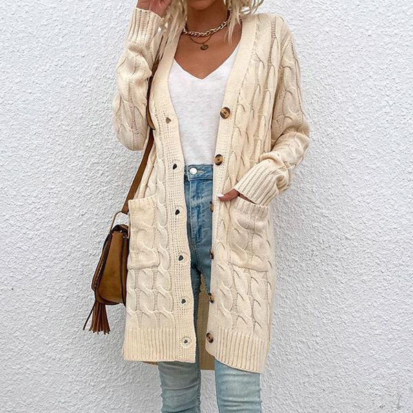 women's knits & tees autumn winter 2021 knitwear sweaters cardigan elegant long coat button cardigans woman vintage jacket coats, White
women's knits & tees autumn winter 2021 knitwear sweaters cardigan elegant long coat button cardigans woman vintage jacket coats, White
