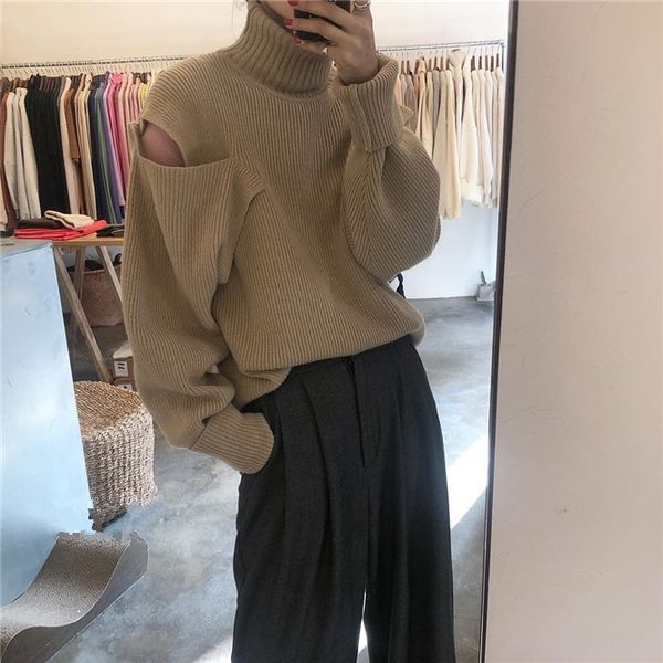2021 new korea's autumn and winter fashion off-the-shoulder turtleneck solid loose all match pullover woman sweaters cwow, White;black
2021 new korea's autumn and winter fashion off-the-shoulder turtleneck solid loose all match pullover woman sweaters cwow, White;black