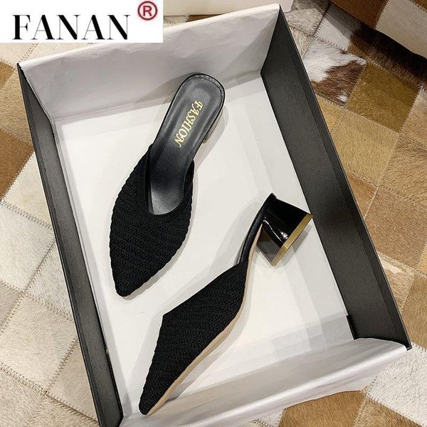 slippers knitted elastic mesh pointed toe women summer shoes woman fashion shallow mid heel female square mules, Black
slippers knitted elastic mesh pointed toe women summer shoes woman fashion shallow mid heel female square mules, Black