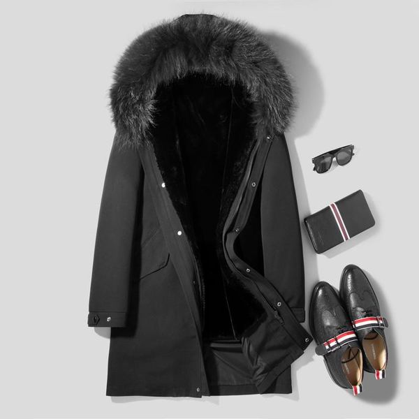 men's leather & faux real fur coat winter jacket men natural wool liner parka raccoon collar warm jackets chaqueta hombre l18-2511 yy34, Black
men's leather & faux real fur coat winter jacket men natural wool liner parka raccoon collar warm jackets chaqueta hombre l18-2511 yy34, Black