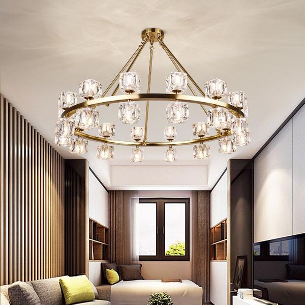 pendant lamps luxury copper chandeliers double crystal led chandelier for living room dining nordic hanglamp bedroom lamp
pendant lamps luxury copper chandeliers double crystal led chandelier for living room dining nordic hanglamp bedroom lamp