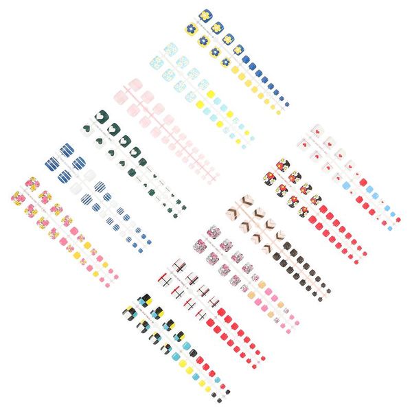 gift wrap 12 sets/288pcs short false toe nails artificial nail tips