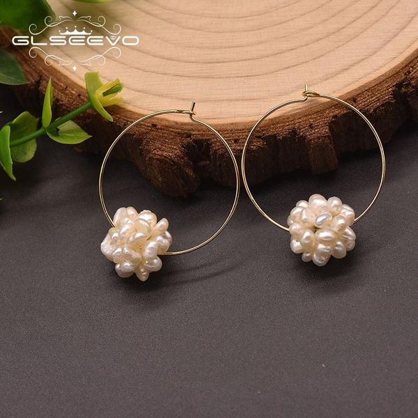 hoop & huggie glseevo natural freshwater pearl big earrings woman engagement flower ball handmade fashion jewelry accessories ge1001a, Golden;silver
hoop & huggie glseevo natural freshwater pearl big earrings woman engagement flower ball handmade fashion jewelry accessories ge1001a, Golden;silver